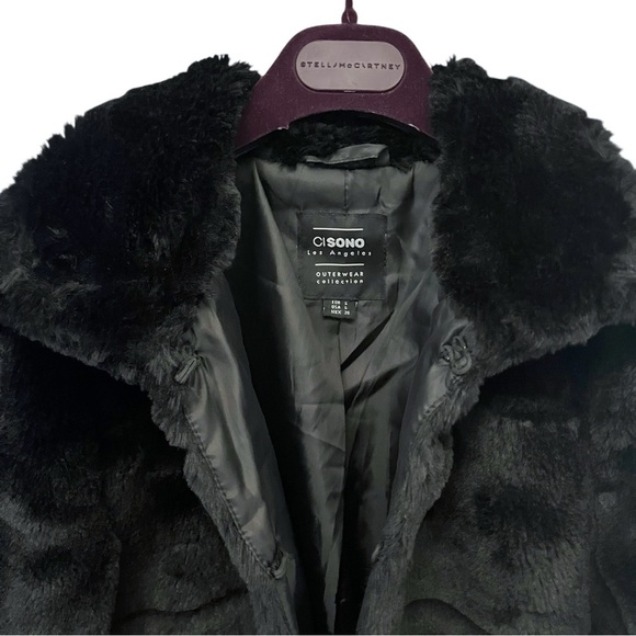 CiSiono Black Size Small Faux Fur Short Jacket - Picture 3 of 5